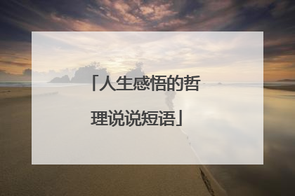 人生感悟的哲理说说短语