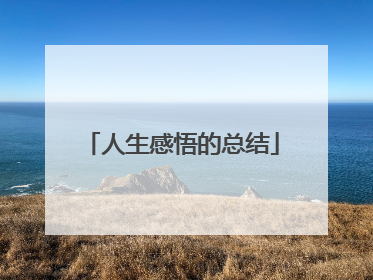 人生感悟的总结