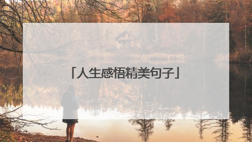 人生感悟精美句子