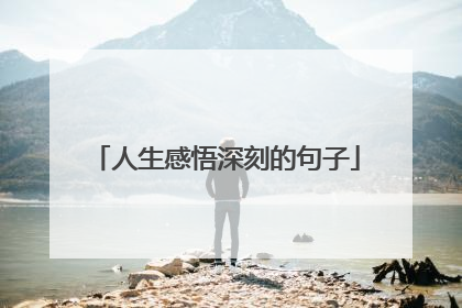人生感悟深刻的句子