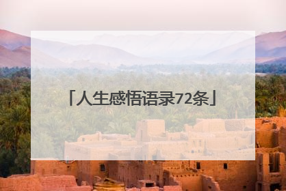 人生感悟语录72条