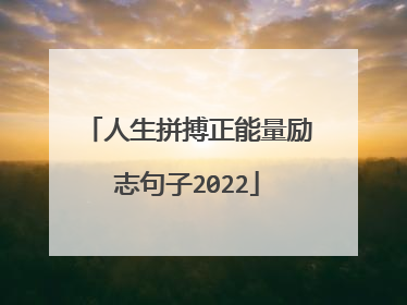 人生拼搏正能量励志句子2022