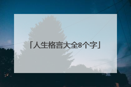 人生格言大全8个字