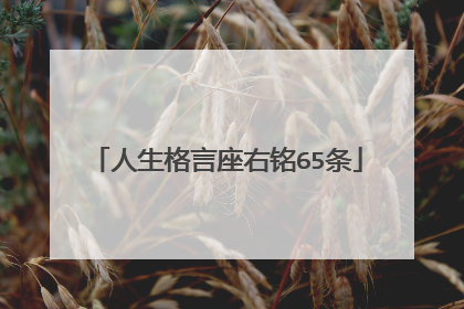 人生格言座右铭65条