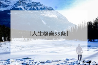 人生格言55条