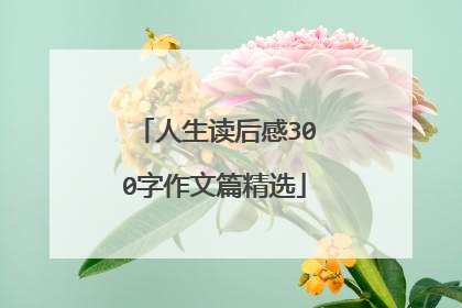 人生读后感300字作文篇精选