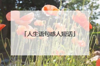 人生语句感人短话