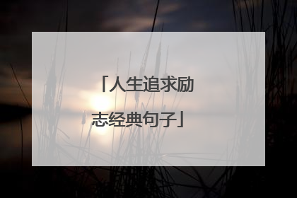 人生追求励志经典句子