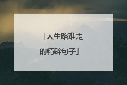人生路难走的精辟句子