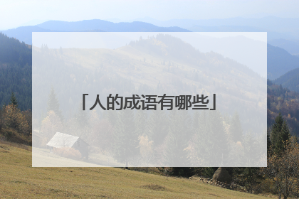 人的成语有哪些