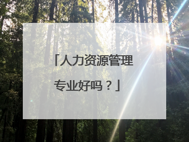 人力资源管理专业好吗？