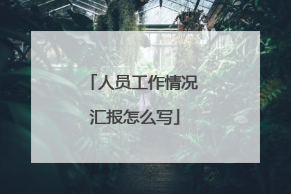 人员工作情况汇报怎么写