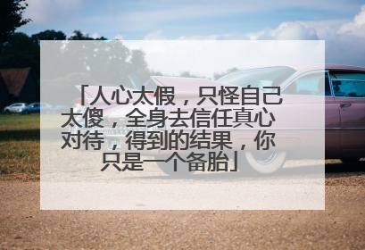 人心太假,只怪自己太傻,全身去信任真心对待,得到的结果,你只是一个备胎