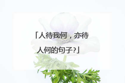人待我何，亦待人何的句子?