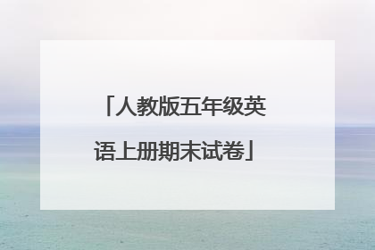 人教版五年级英语上册期末试卷