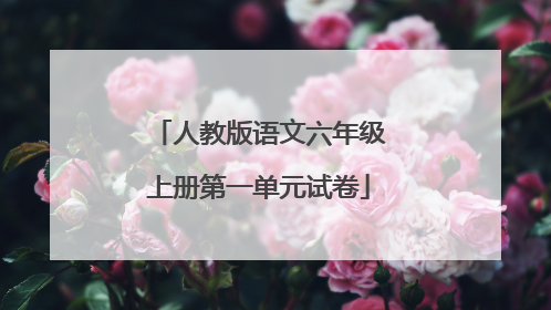 人教版语文六年级上册第一单元试卷