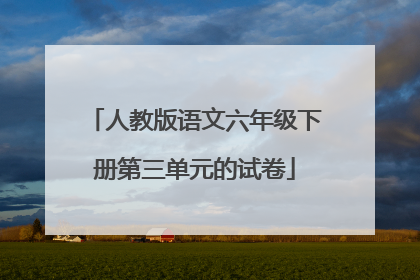 人教版语文六年级下册第三单元的试卷