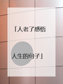 人老了感悟人生的句子