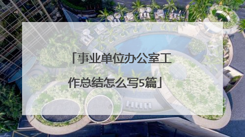 事业单位办公室工作总结怎么写5篇