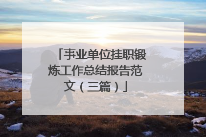 事业单位挂职锻炼工作总结报告范文（三篇）