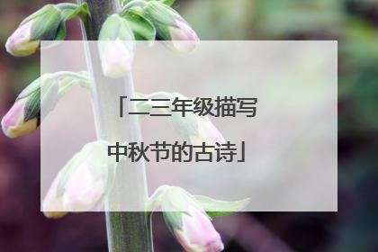 二三年级描写中秋节的古诗