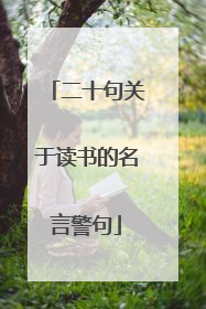 二十句关于读书的名言警句
