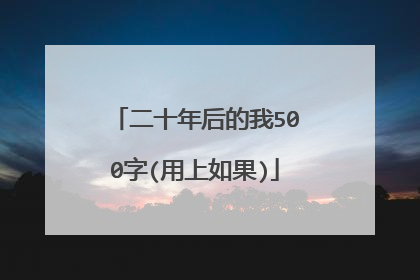 二十年后的我500字(用上如果)