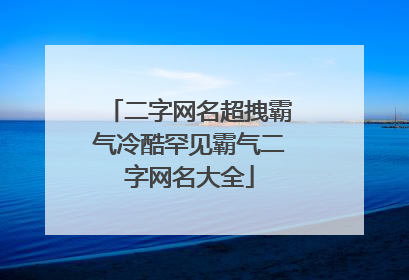 二字网名超拽霸气冷酷罕见霸气二字网名大全