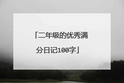 二年级的优秀满分日记100字