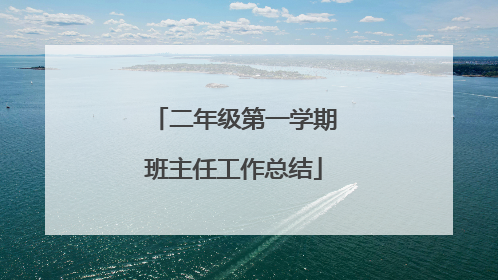 二年级第一学期班主任工作总结