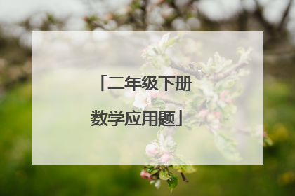 二年级下册数学应用题