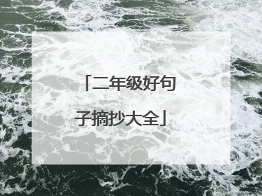 二年级好句子摘抄大全