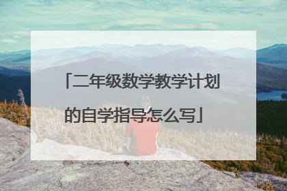 二年级数学教学计划的自学指导怎么写