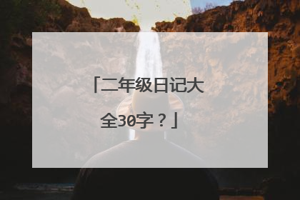 二年级日记大全30字？