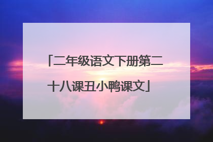 二年级语文下册第二十八课丑小鸭课文