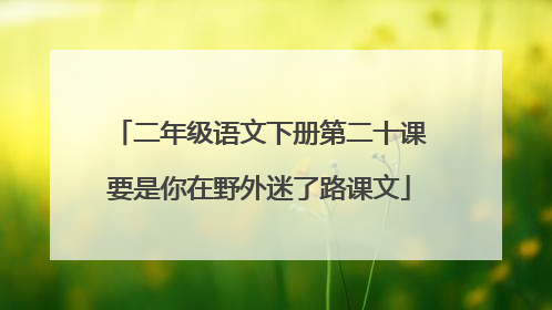 二年级语文下册第二十课要是你在野外迷了路课文