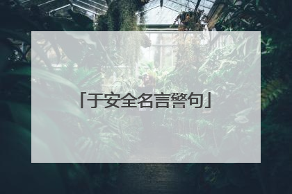 于安全名言警句