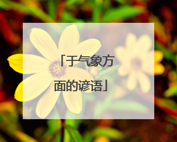 于气象方面的谚语