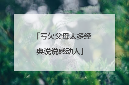 亏欠父母太多经典说说感动人