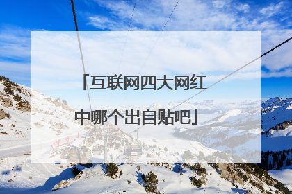 互联网四大网红中哪个出自贴吧