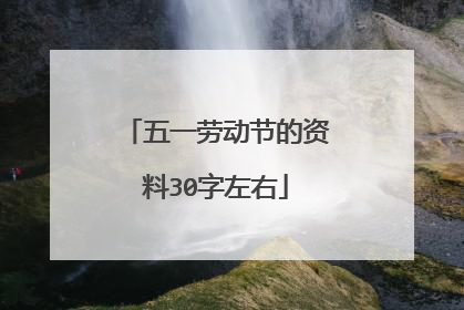 五一劳动节的资料30字左右