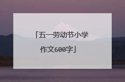 五一劳动节小学作文600字