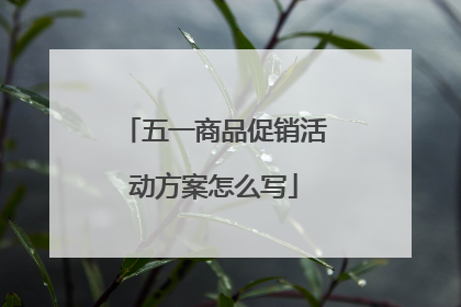 五一商品促销活动方案怎么写