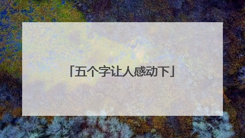 五个字让人感动下