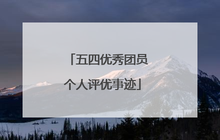 五四优秀团员个人评优事迹