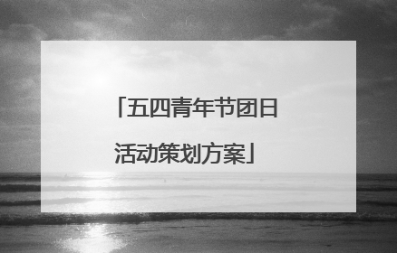 五四青年节团日活动策划方案