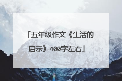 五年级作文《生活的启示》400字左右