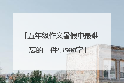 五年级作文暑假中最难忘的一件事500字