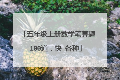 五年级上册数学笔算题100道,快 各种