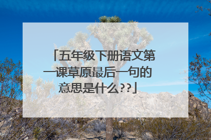 五年级下册语文第一课草原最后一句的意思是什么??